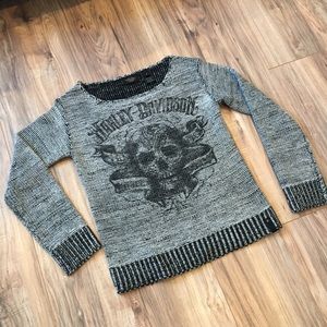 Harley Davidson Skull Sweater, worn once,Size: S